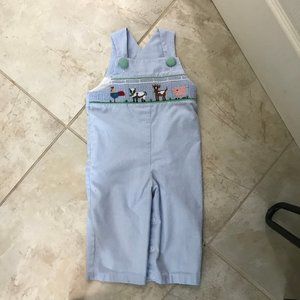 Smocked Farm Animal Longall/Overall